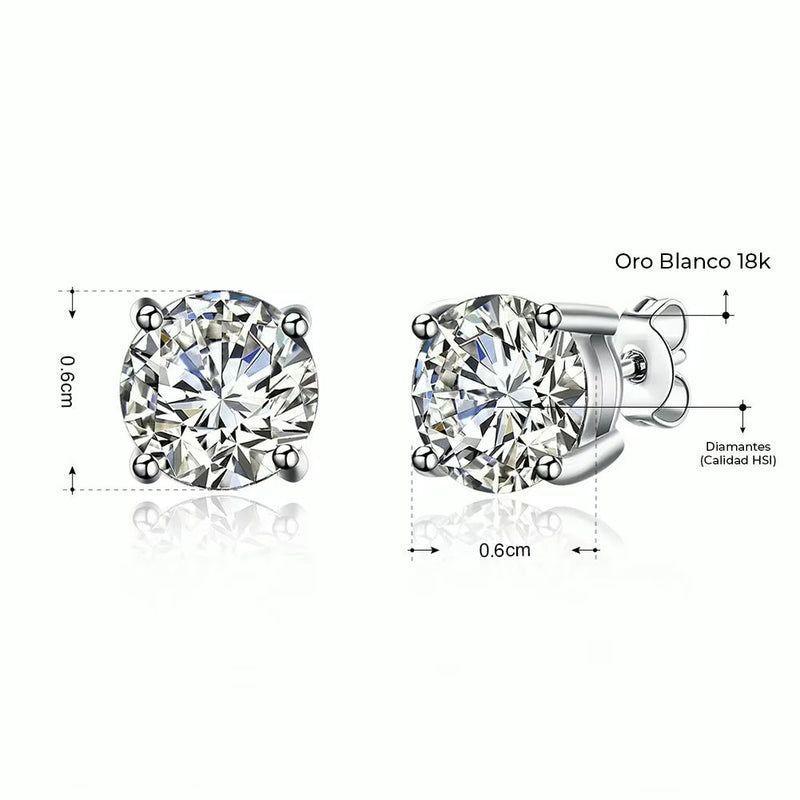 Pendientes de Diamantes Y Oro Blanco Eleganza