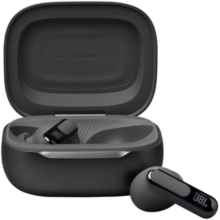 JBL, Auriculares Bluetooth, Live Beam 3, In-ear, Pantalla de 1,45", Cancelación de Ruido - Negro