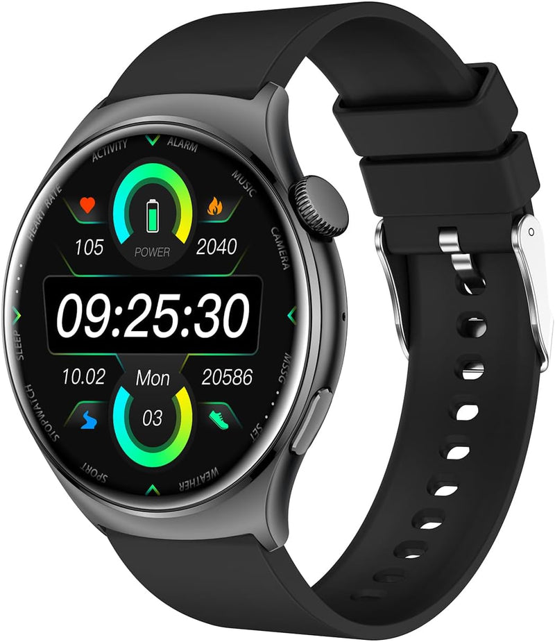 SmartWatch, relogio smartwatch com Ecrã tátil e Alexa, à prova d'água IP68, relogio smartwatch feminino e masculino, com modo esportivo e recebimento de notificações (preto)