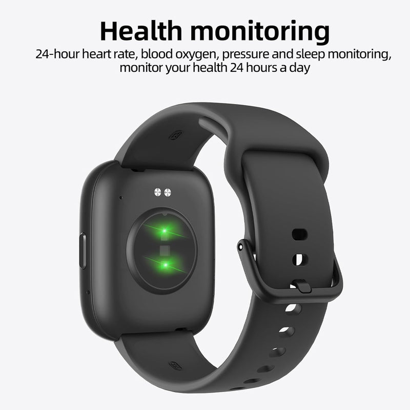 SmartWatch, relogio smartwatch com Ecrã tátil e Alexa, à prova d'água IP68, relogio smartwatch feminino e masculino, com modo esportivo e recebimento de notificações (preto)