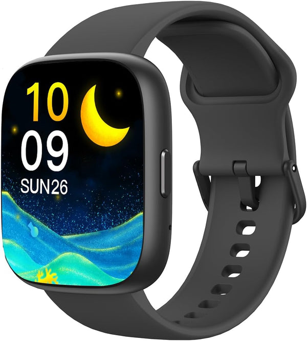 SmartWatch, relogio smartwatch com Ecrã tátil e Alexa, à prova d'água IP68, relogio smartwatch feminino e masculino, com modo esportivo e recebimento de notificações (preto)
