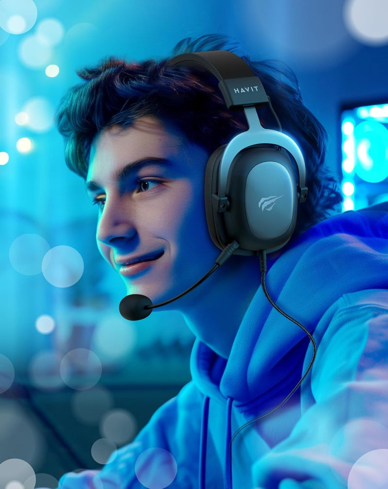 Havit Headphone Fone de Ouvido H2002d, Gamer, com Microfone, Falante 53mm, Plug 3, 5mm: compatível com XBOX ONE e PS4, HAVIT, HV-H2002d