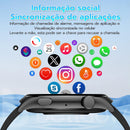 SmartWatch, relogio smartwatch com Ecrã tátil e Alexa, à prova d'água IP68, relogio smartwatch feminino e masculino, com modo esportivo e recebimento de notificações (preto)