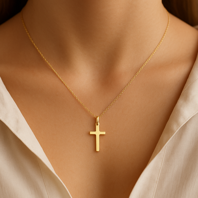 Colgante Cruz en Oro 18K