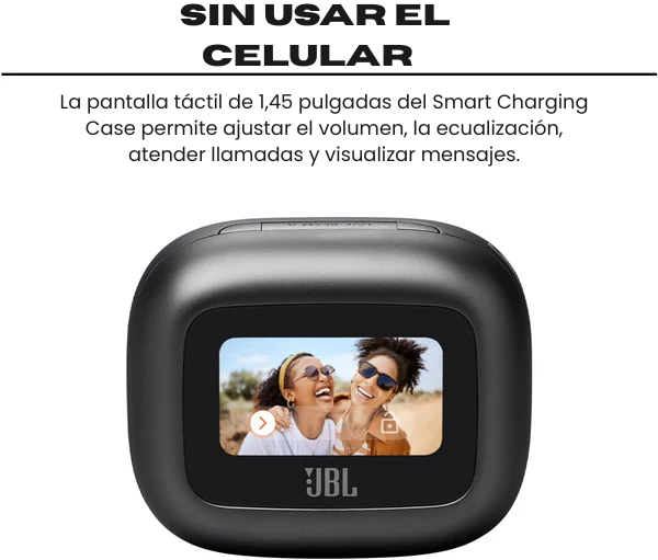 JBL, Auriculares Bluetooth, Live Beam 3, In-ear, Pantalla de 1,45", Cancelación de Ruido - Negro